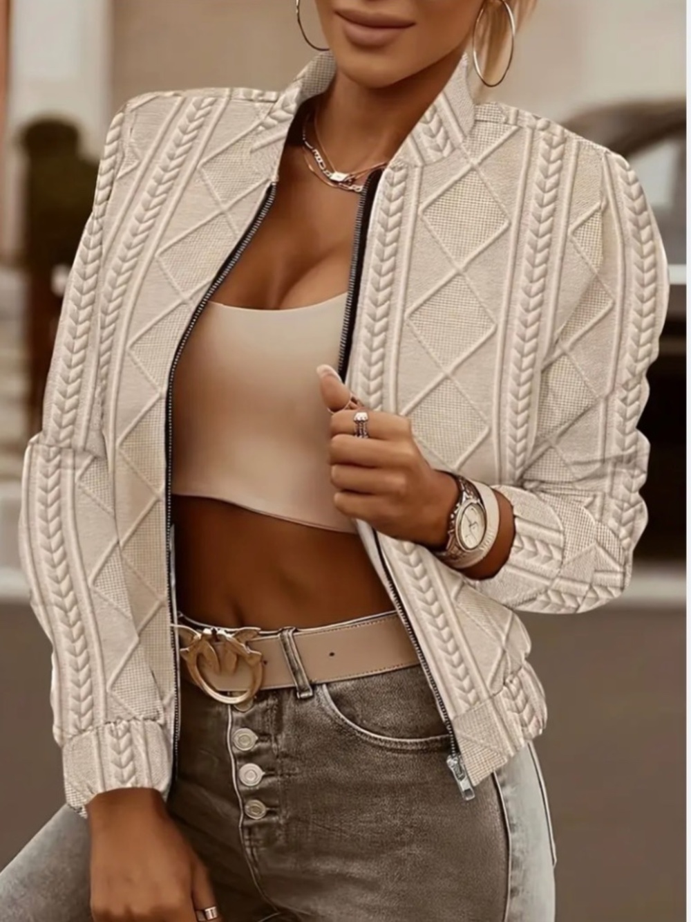 XXL Woman’s Stylish Textured Long Sleeve water resistant & SOFT SUMMER CARDIGAN